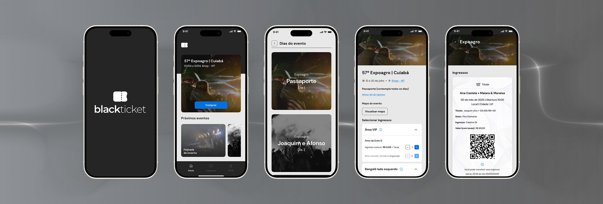 BlackTicket App Screens