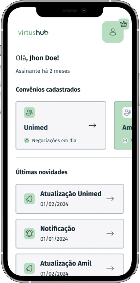Telas do sistema Virtus Hub 2