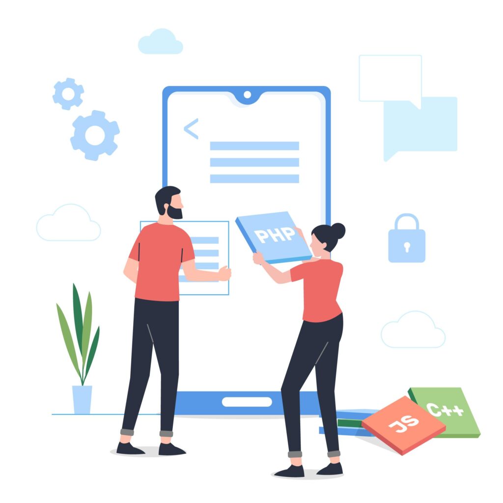 Desenvolvedores criando aplicações multiplataforma com Flutter, o framework da Google que simplifica o desenvolvimento para diversos sistemas operacionais utilizando uma única base de código.