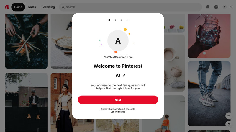 Captura de tela de Web app (PWA) de Pinterest