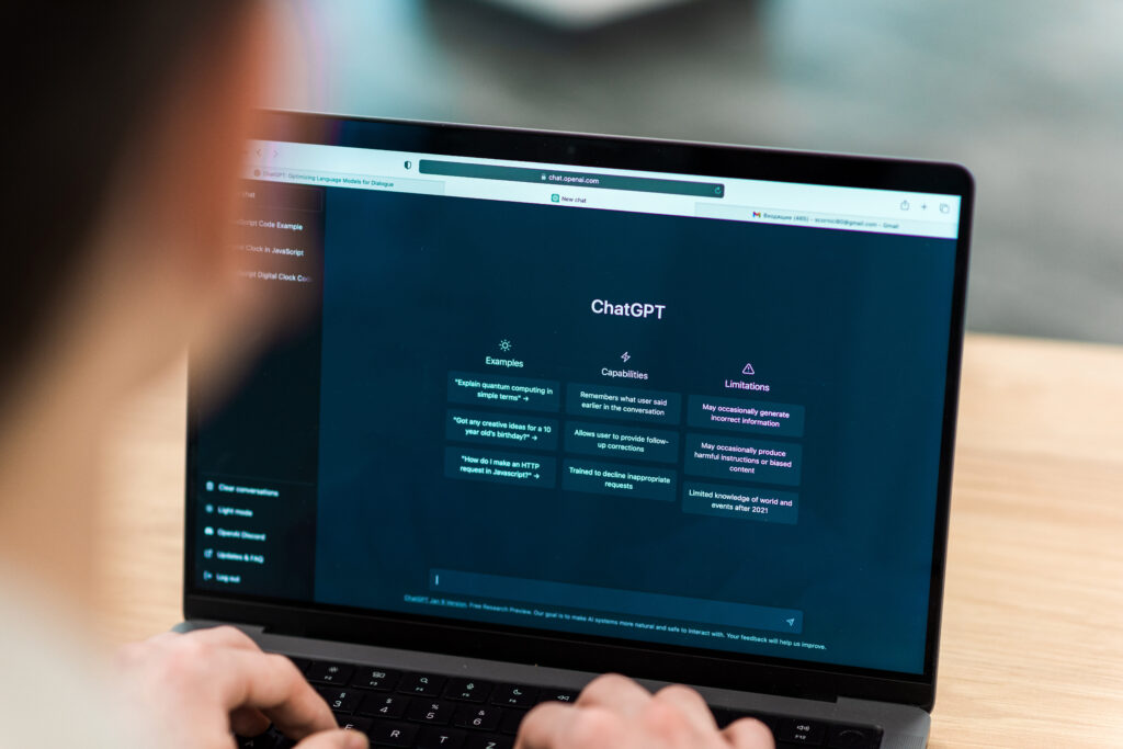 Opened AI chat on laptop with IA Requester